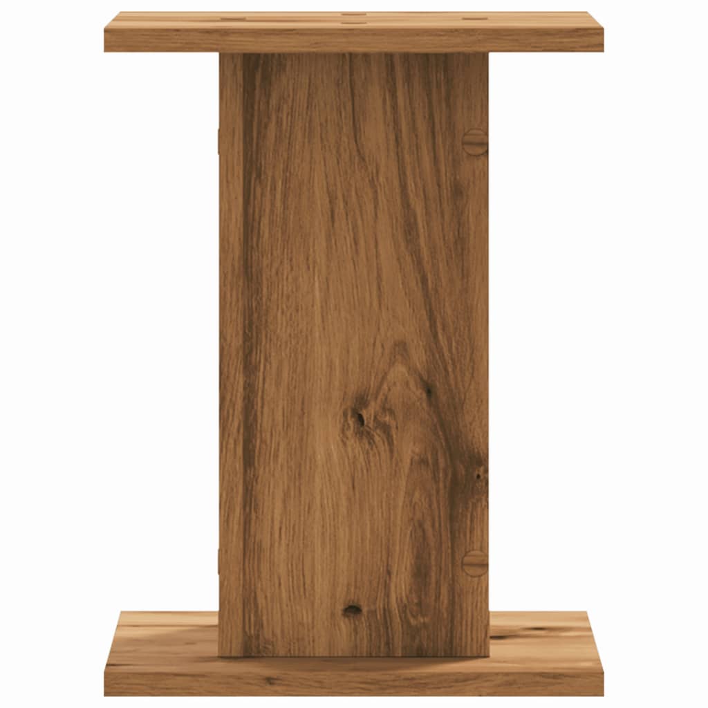 Speakerstandaards 2 st 30x30x40 cm hout artisanaal eikenkleurig