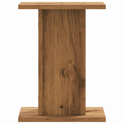 Speakerstandaards 2 st 30x30x40 cm hout artisanaal eikenkleurig