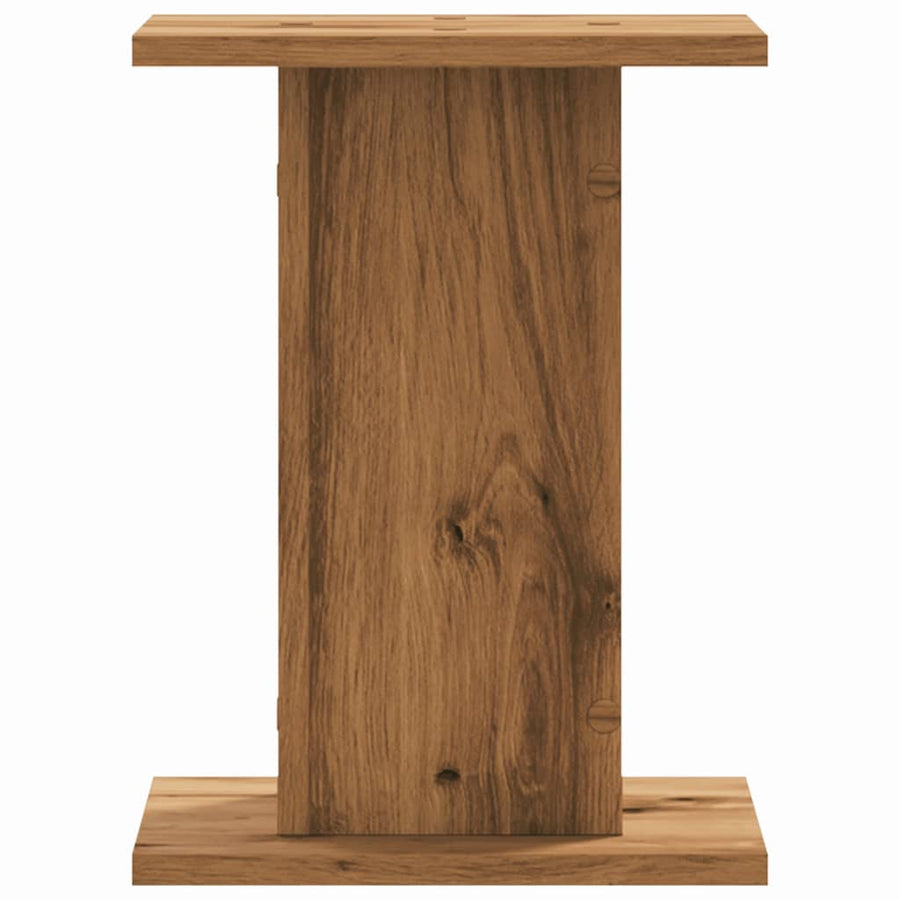 Speakerstandaards 2 st 30x30x40 cm hout artisanaal eikenkleurig
