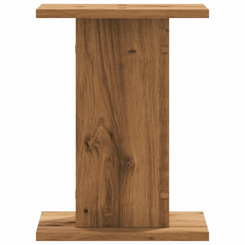 Speakerstandaards 2 st 30x30x40 cm hout artisanaal eikenkleurig