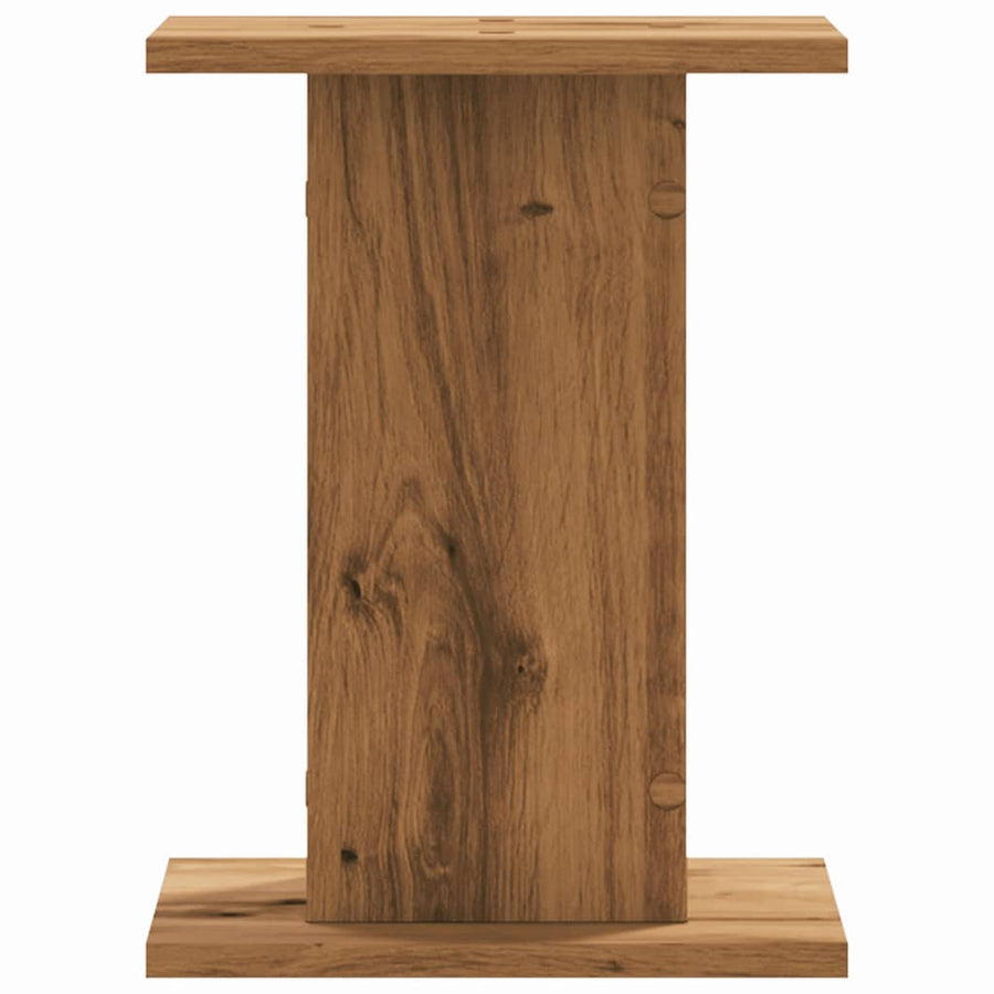 Speakerstandaards 2 st 30x30x40 cm hout artisanaal eikenkleurig
