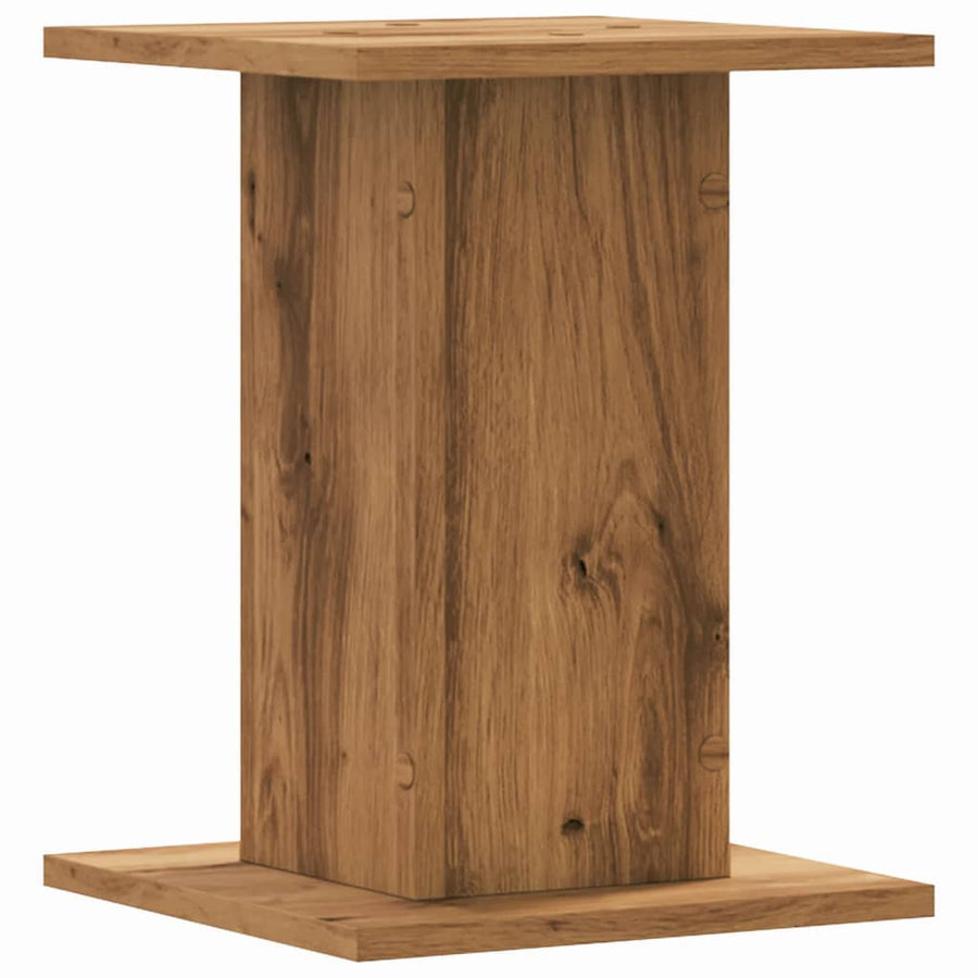 Speakerstandaards 2 st 30x30x40 cm hout artisanaal eikenkleurig