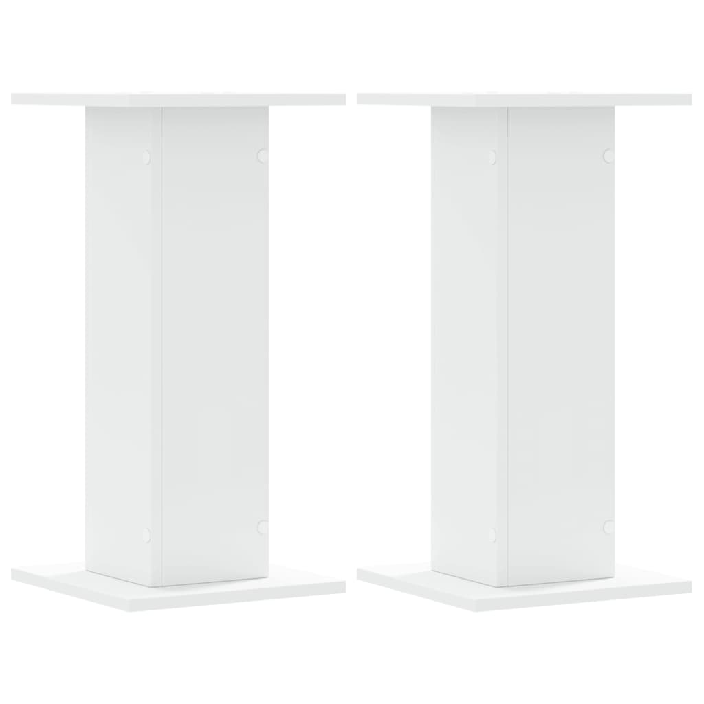 Speakerstandaards 2 st 30x30x60 cm bewerkt hout wit