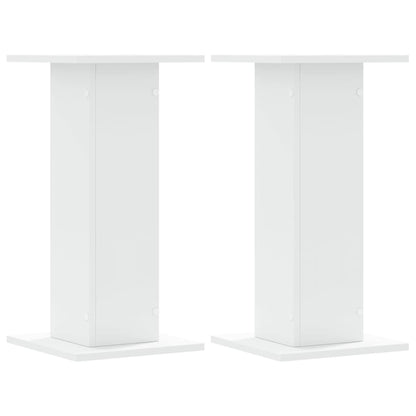 Speakerstandaards 2 st 30x30x60 cm bewerkt hout wit