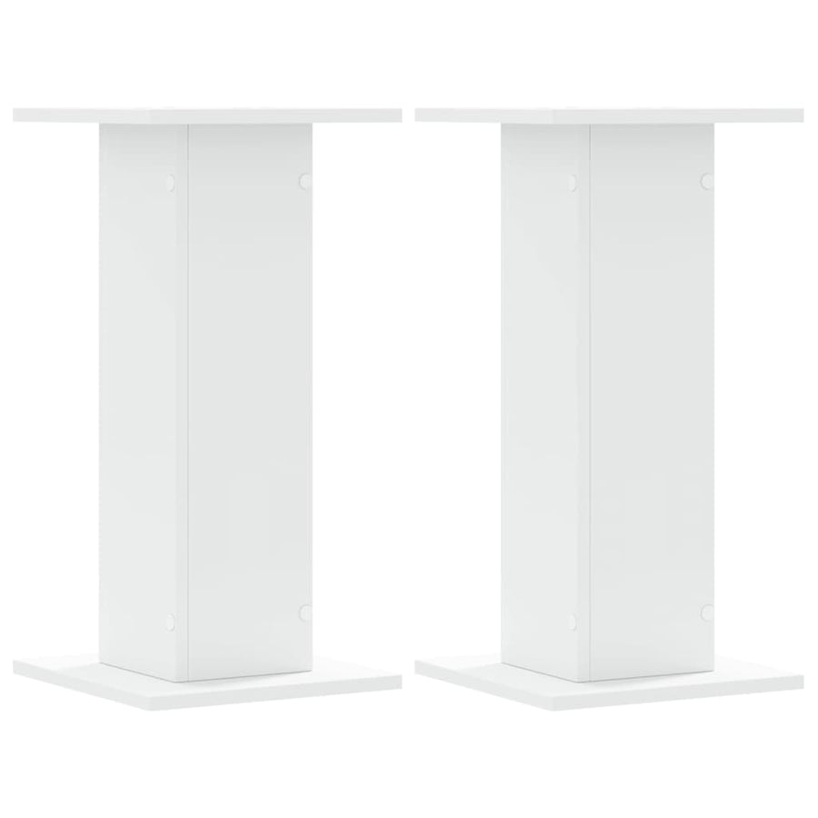 Speakerstandaards 2 st 30x30x60 cm bewerkt hout wit