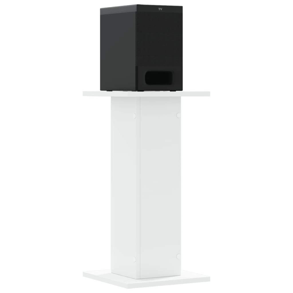 Speakerstandaards 2 st 30x30x60 cm bewerkt hout wit