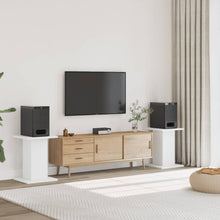 Speakerstandaards 2 st 30x30x60 cm bewerkt hout wit