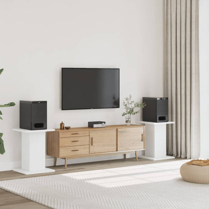Speakerstandaards 2 st 30x30x60 cm bewerkt hout wit