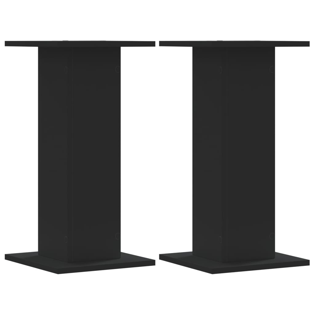 Speakerstandaards 2 st 30x30x60 cm bewerkt hout zwart