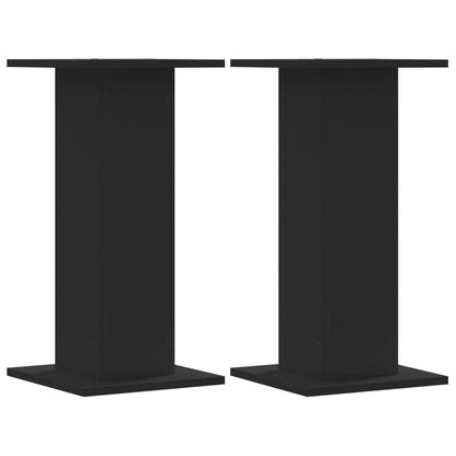 Speakerstandaards 2 st 30x30x60 cm bewerkt hout zwart