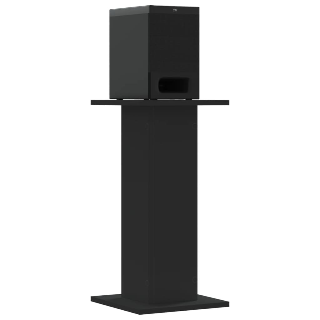 Speakerstandaards 2 st 30x30x60 cm bewerkt hout zwart