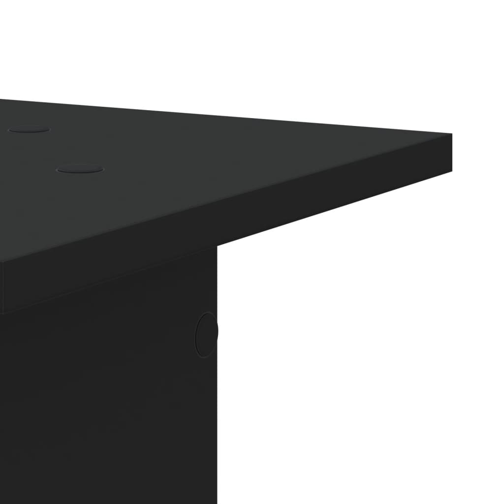 Speakerstandaards 2 st 30x30x60 cm bewerkt hout zwart