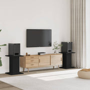Speakerstandaards 2 st 30x30x60 cm zwart bewerkt hout