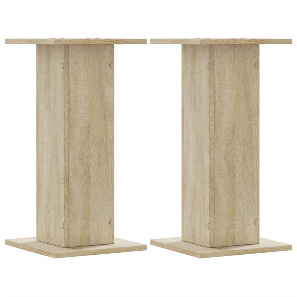 Speakerstandaards 2 st 30x30x60 cm bewerkt hout sonoma eiken