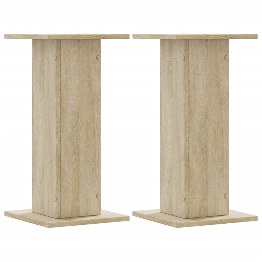 Speakerstandaards 2 st 30x30x60 cm bewerkt hout sonoma eiken
