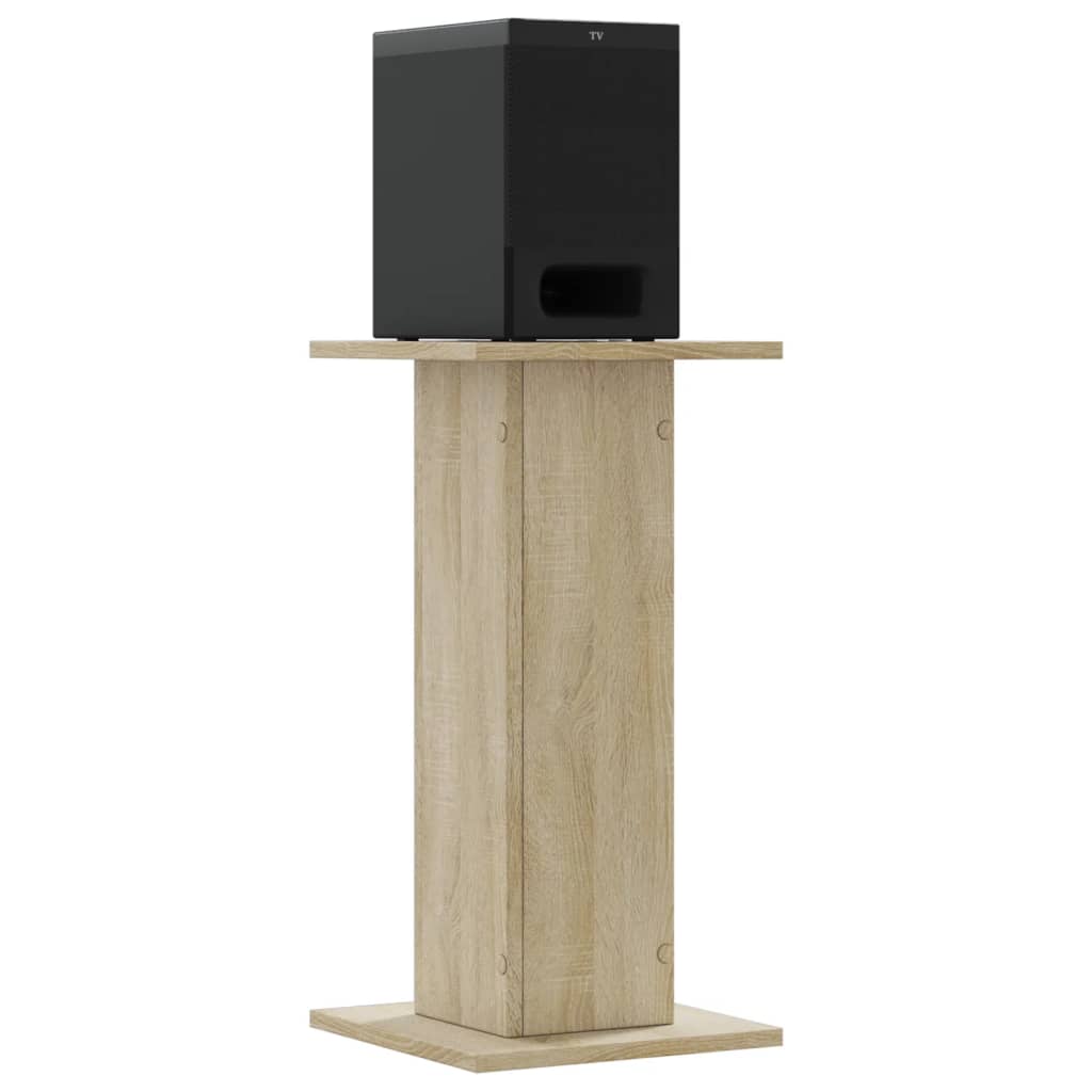 Speakerstandaards 2 st 30x30x60 cm bewerkt hout sonoma eiken