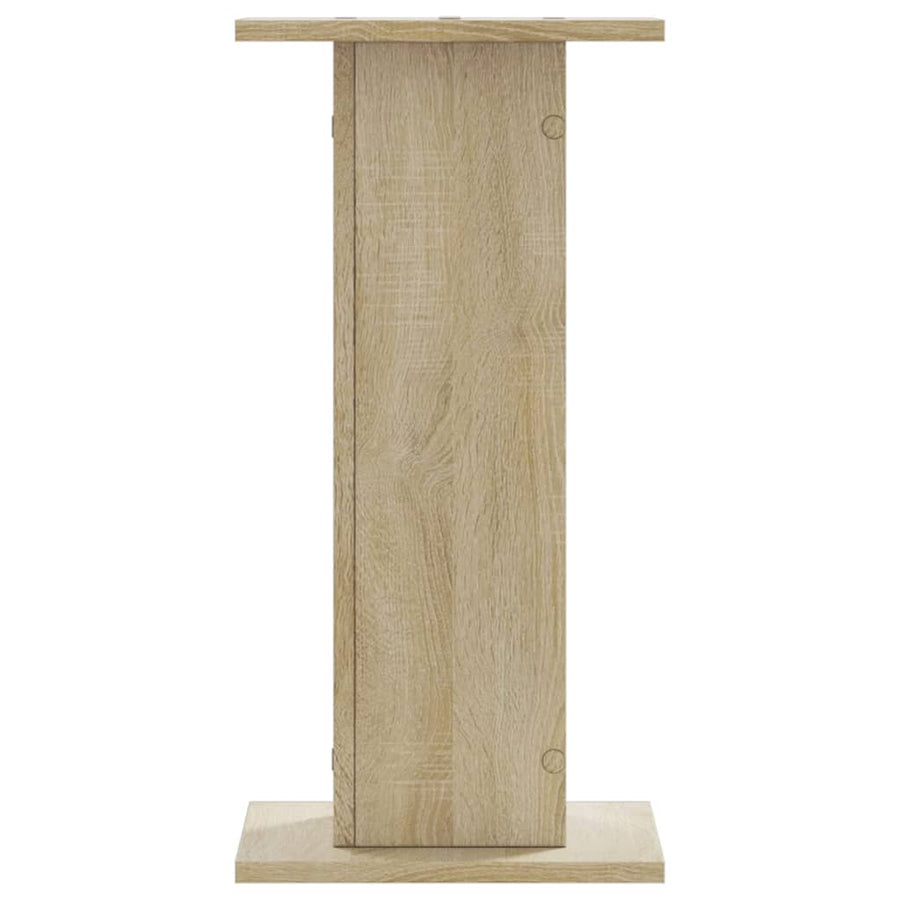 Speakerstandaards 2 st 30x30x60 cm bewerkt hout sonoma eiken