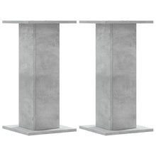 Speakerstandaards 2 st 30x30x60 cm bewerkt hout betongrijs