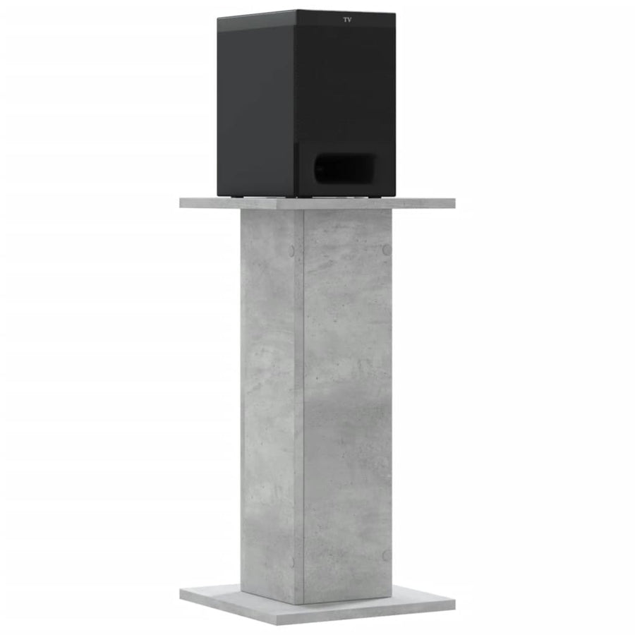 Speakerstandaards 2 st 30x30x60 cm bewerkt hout betongrijs