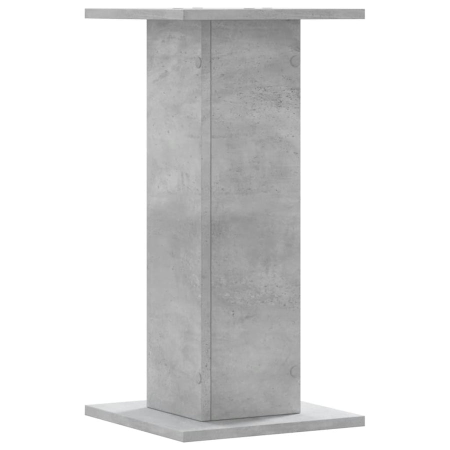 Speakerstandaards 2 st 30x30x60 cm bewerkt hout betongrijs