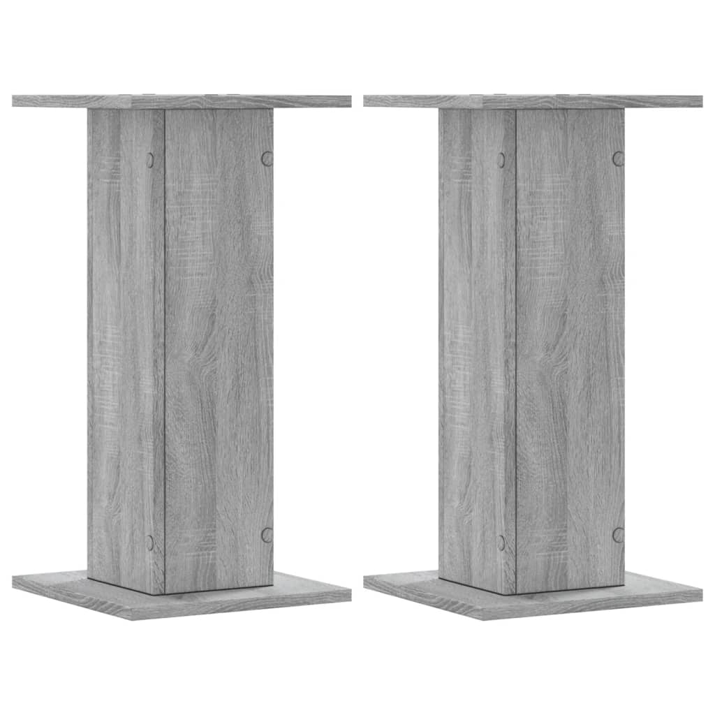 Speakerstandaards 2 st 30x30x60 cm bewerkt hout grijs sonoma