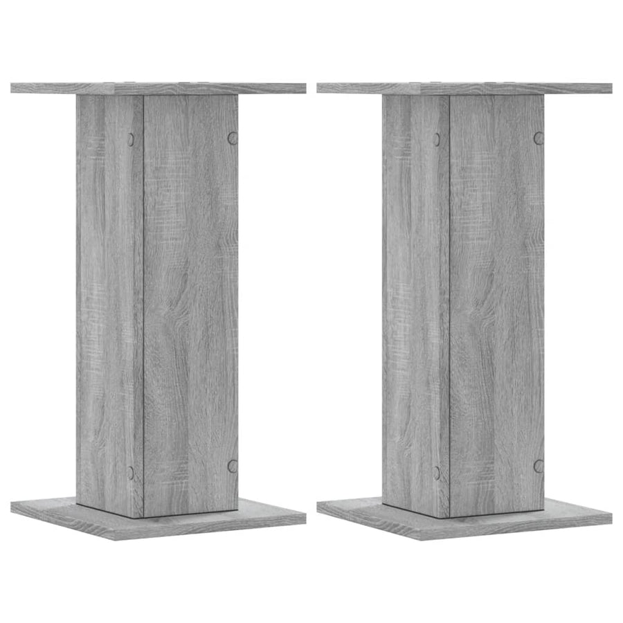 Speakerstandaards 2 st 30x30x60 cm bewerkt hout grijs sonoma