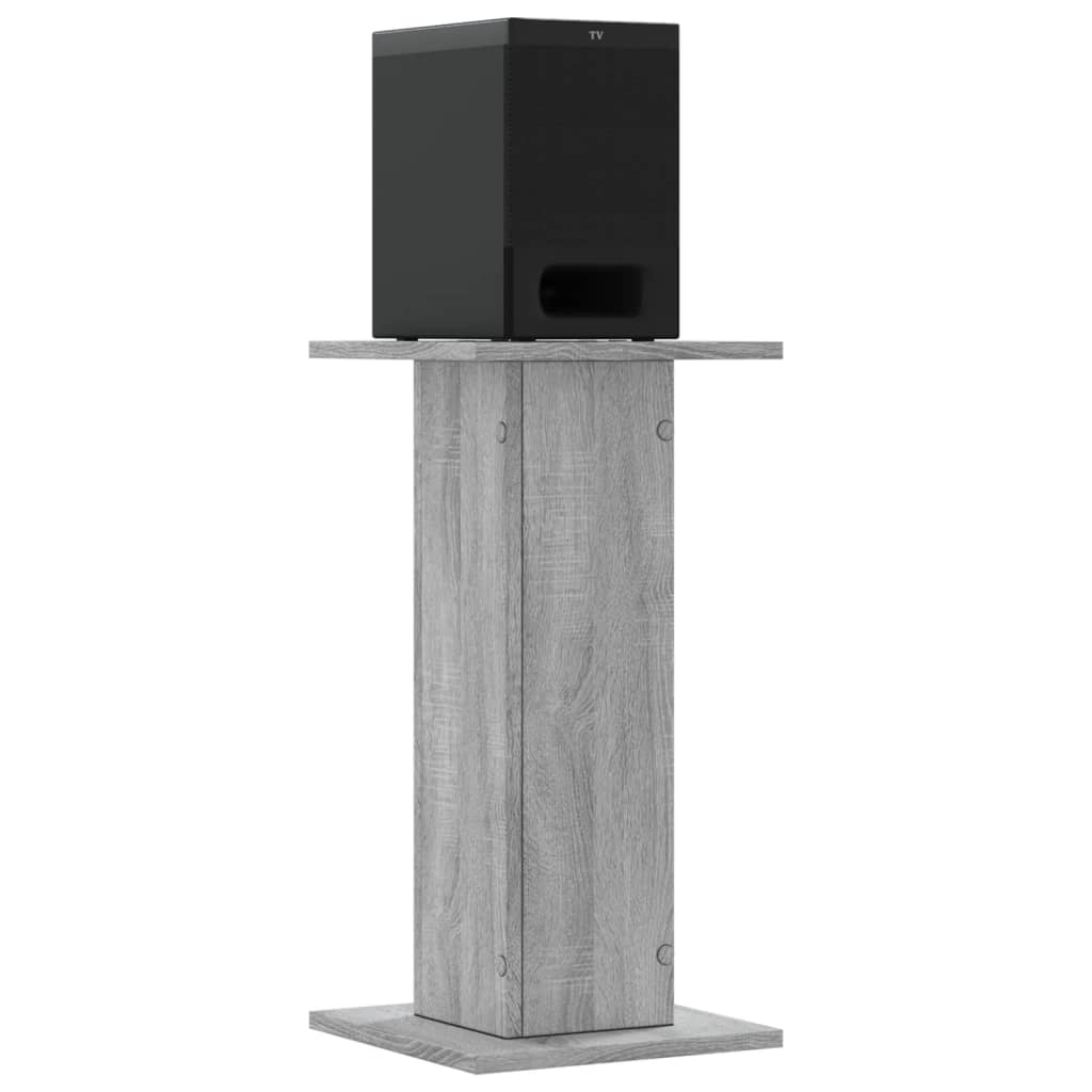 Speakerstandaards 2 st 30x30x60 cm bewerkt hout grijs sonoma