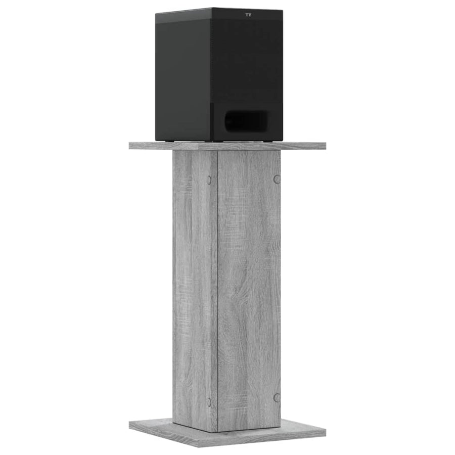 Speakerstandaards 2 st 30x30x60 cm bewerkt hout grijs sonoma