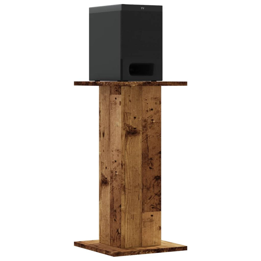 Speakerstandaards 2 st 30x30x60 cm bewerkt hout oud houtkleurig