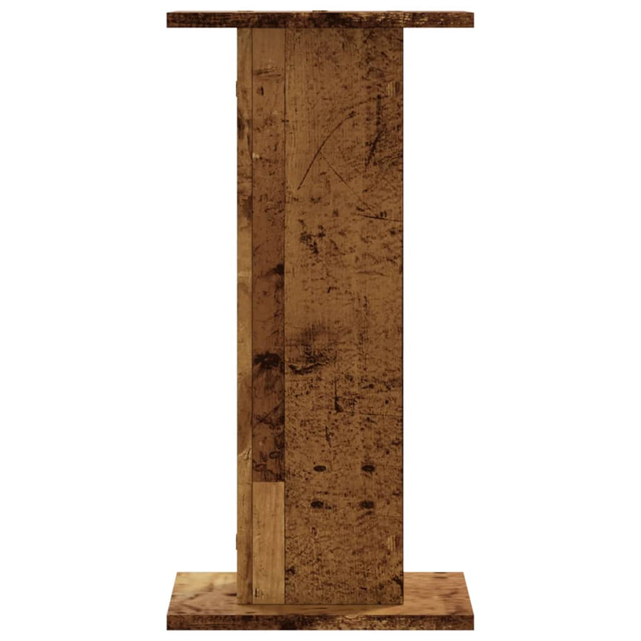 Speakerstandaards 2 st 30x30x60 cm bewerkt hout oud houtkleurig
