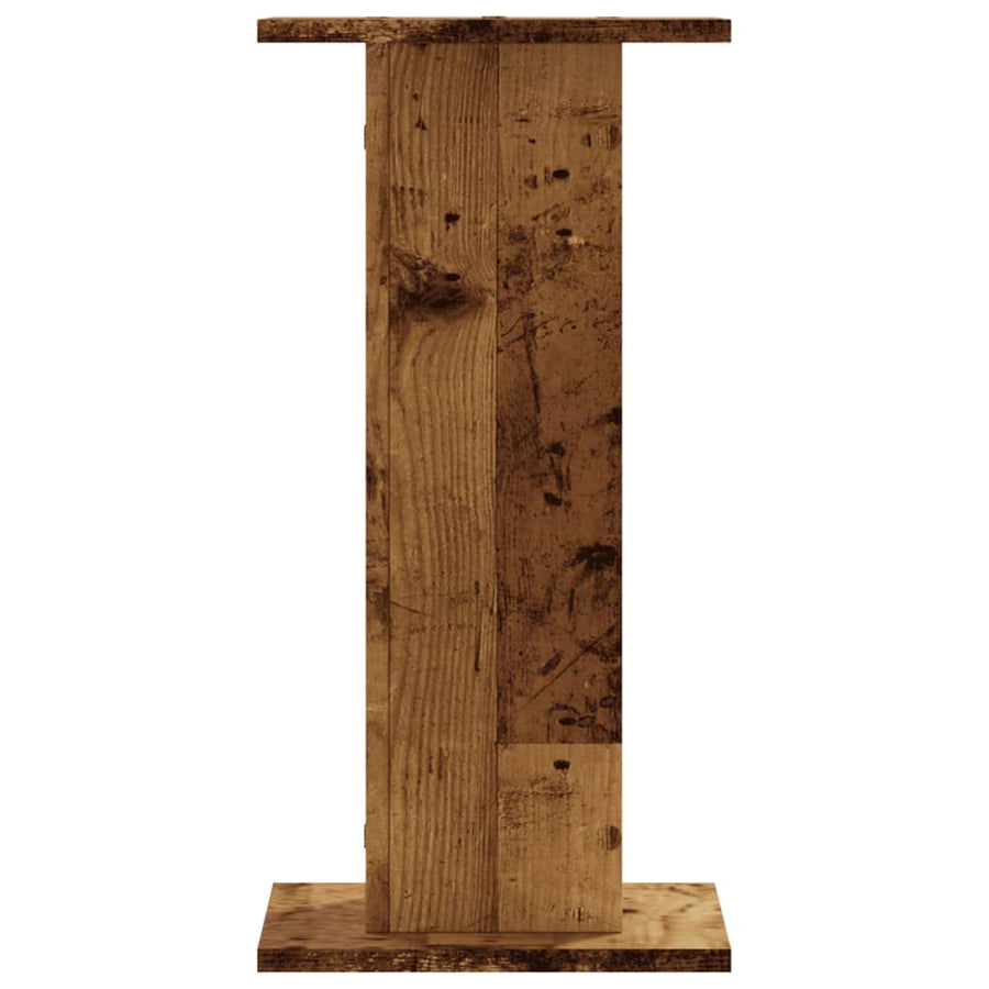 Speakerstandaards 2 st 30x30x60 cm bewerkt hout oud houtkleurig