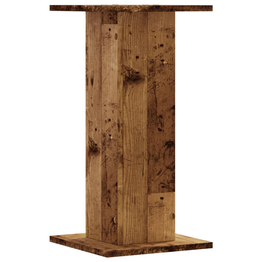 Speakerstandaards 2 st 30x30x60 cm bewerkt hout oud houtkleurig