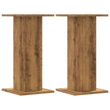 Speakerstandaards 2 st 30x30x60 cm hout artisanaal eikenkleurig