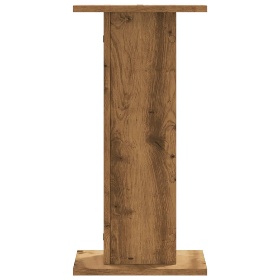 Speakerstandaards 2 st 30x30x60 cm hout artisanaal eikenkleurig