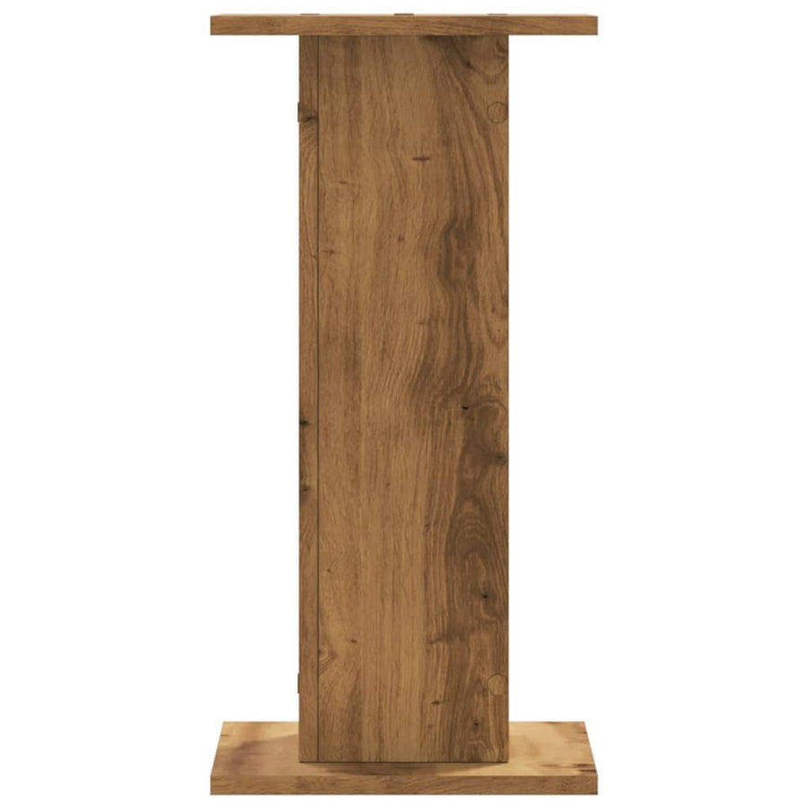 Speakerstandaards 2 st 30x30x60 cm hout artisanaal eikenkleurig