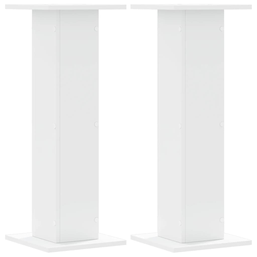 Speakerstandaards 2 st 30x30x80 cm bewerkt hout wit