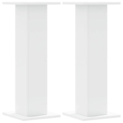 Speakerstandaards 2 st 30x30x80 cm bewerkt hout wit
