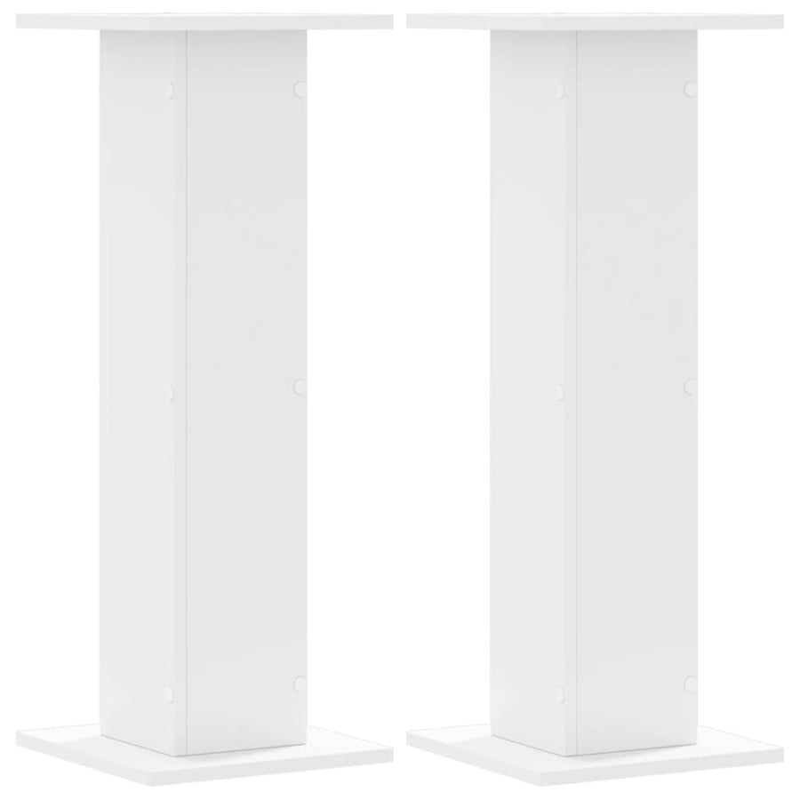 Speakerstandaards 2 st 30x30x80 cm bewerkt hout wit