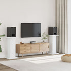 Speakerstandaards 2 st 30x30x80 cm bewerkt hout wit