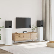 Speakerstandaards 2 st 30x30x80 cm bewerkt hout wit