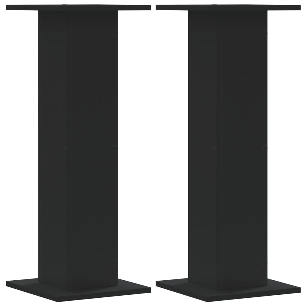 Speakerstandaards 2 st 30x30x80 cm bewerkt hout zwart