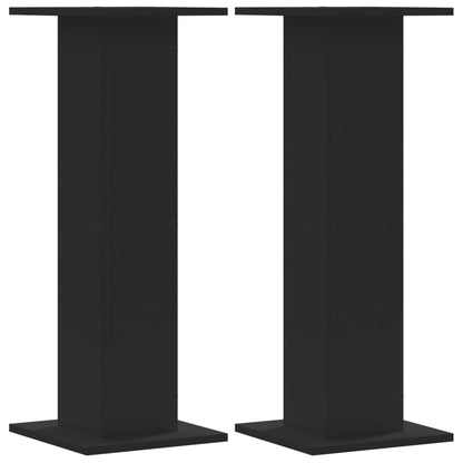 Speakerstandaards 2 st 30x30x80 cm bewerkt hout zwart
