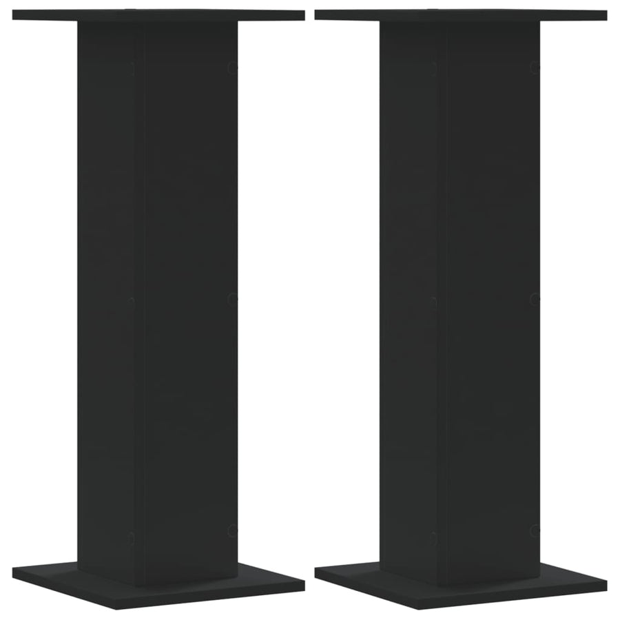 Speakerstandaards 2 st 30x30x80 cm bewerkt hout zwart