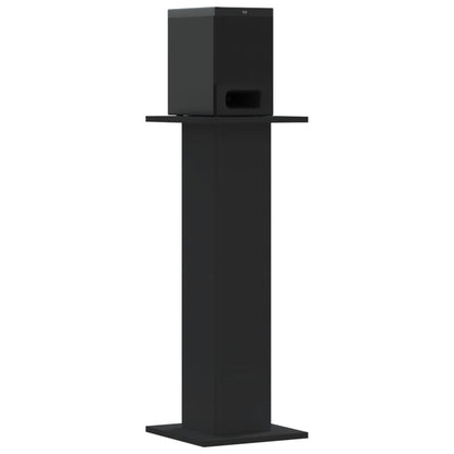 Speakerstandaards 2 st 30x30x80 cm bewerkt hout zwart