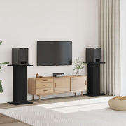 Speakerstandaards 2 st 80 cm bewerkt hout zwart