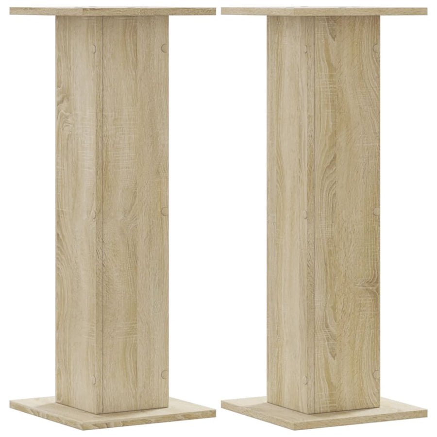 Speakerstandaards 2 st 30x30x80 cm bewerkt hout sonoma eiken