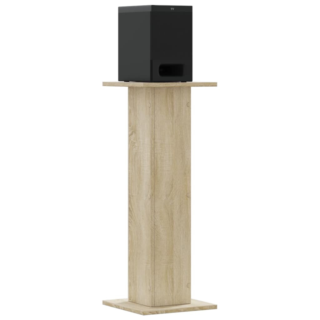 Speakerstandaards 2 st 30x30x80 cm bewerkt hout sonoma eiken