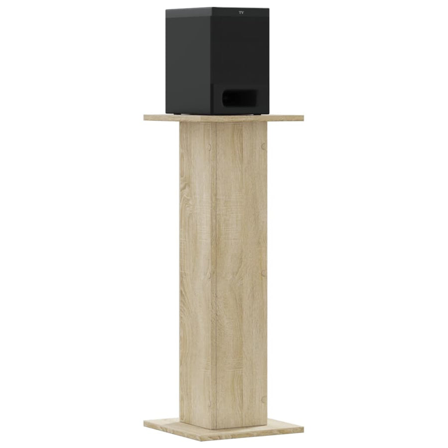 Speakerstandaards 2 st 30x30x80 cm bewerkt hout sonoma eiken