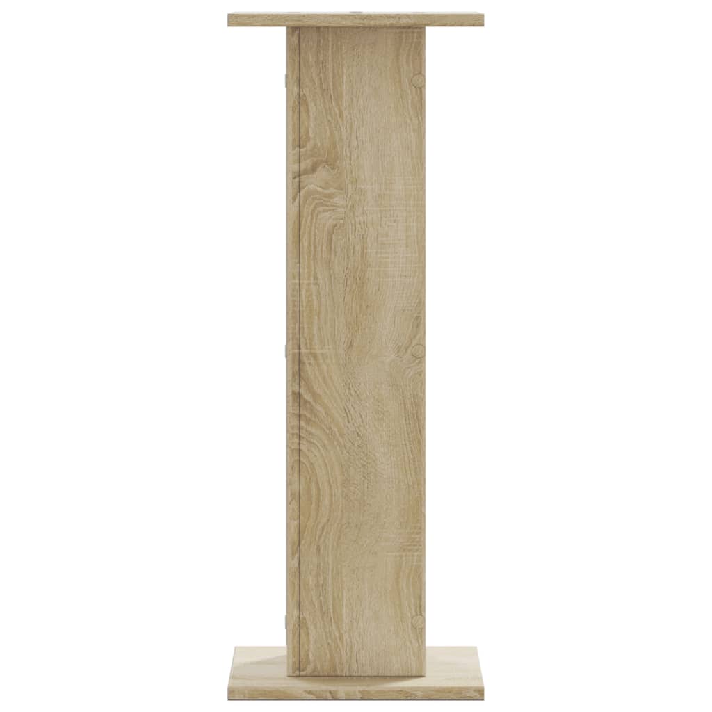 Speakerstandaards 2 st 30x30x80 cm bewerkt hout sonoma eiken