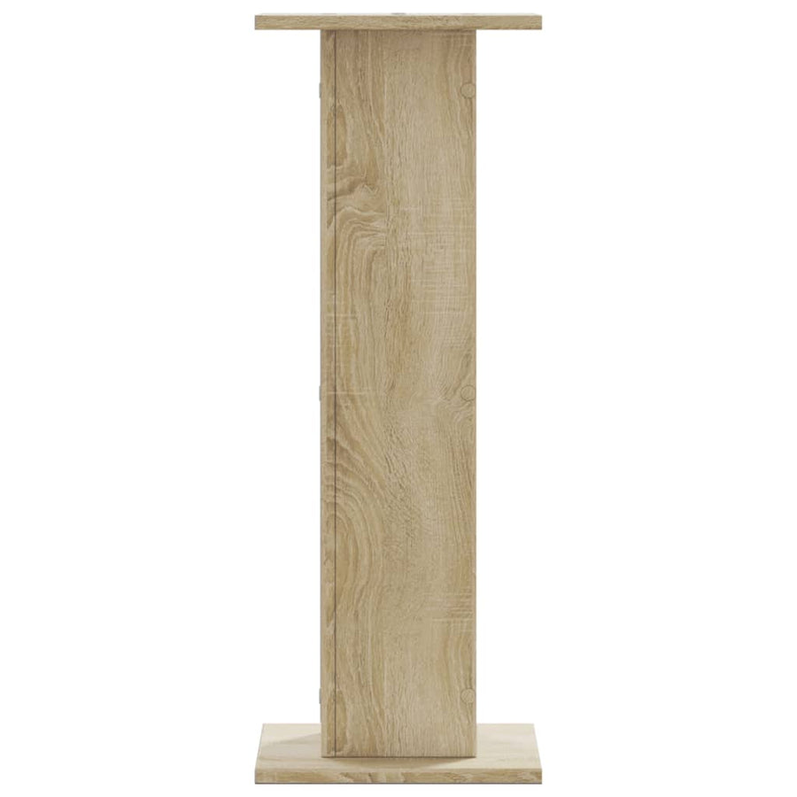 Speakerstandaards 2 st 30x30x80 cm bewerkt hout sonoma eiken